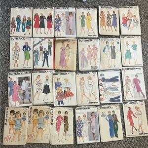 Lot Of 24 Vintage Sewing Patterns From The 70s, 80s And 90s Butterick